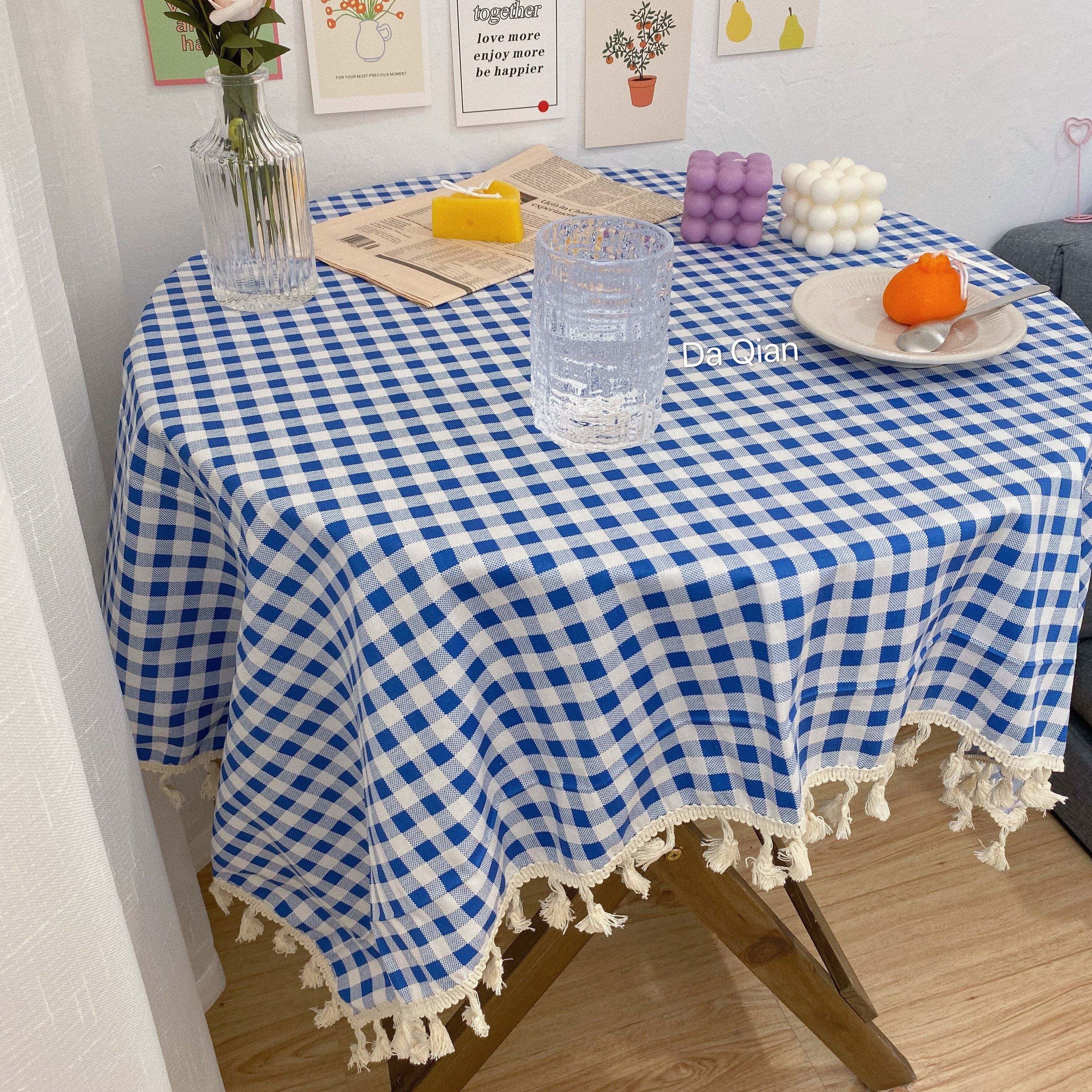大千印象 经典黄色格子桌布ins风文艺田园餐桌布学生宿舍书桌布艺