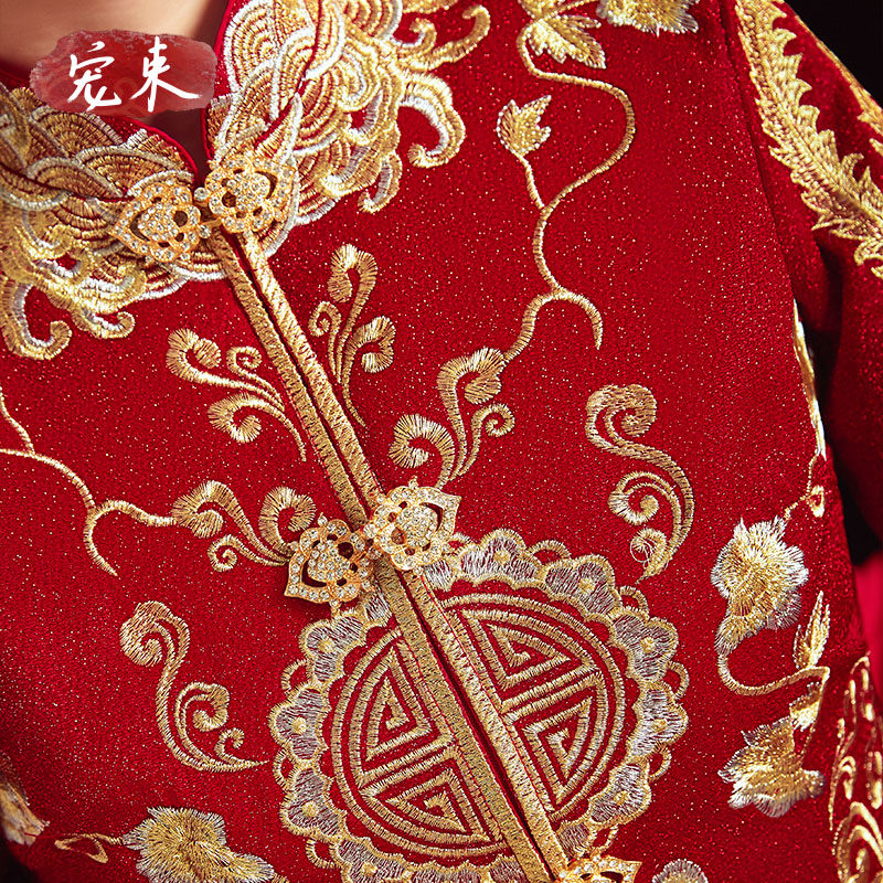 新娘秀禾服2021新款女结婚中式凤冠 宠束旗袍