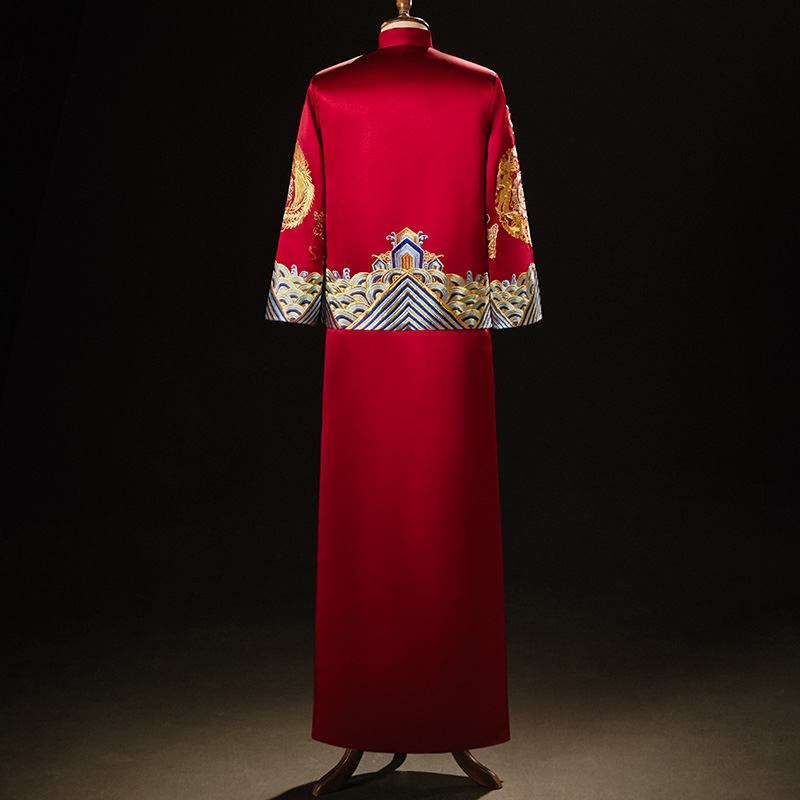 秀禾服男中式新郎服敬酒服龙凤褂 宠束唐装