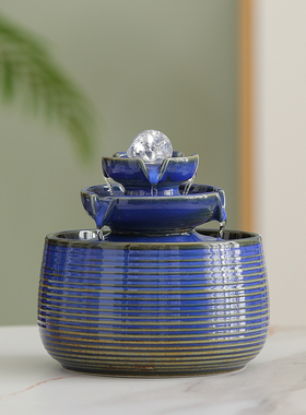 财源滚滚陶瓷流水喷泉客厅