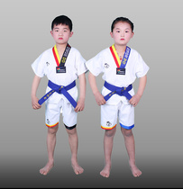 Japanese purchase of taekwondo children into humane clothes pure cotton male and female clothing manufacturer E embroidery printed taekwondo