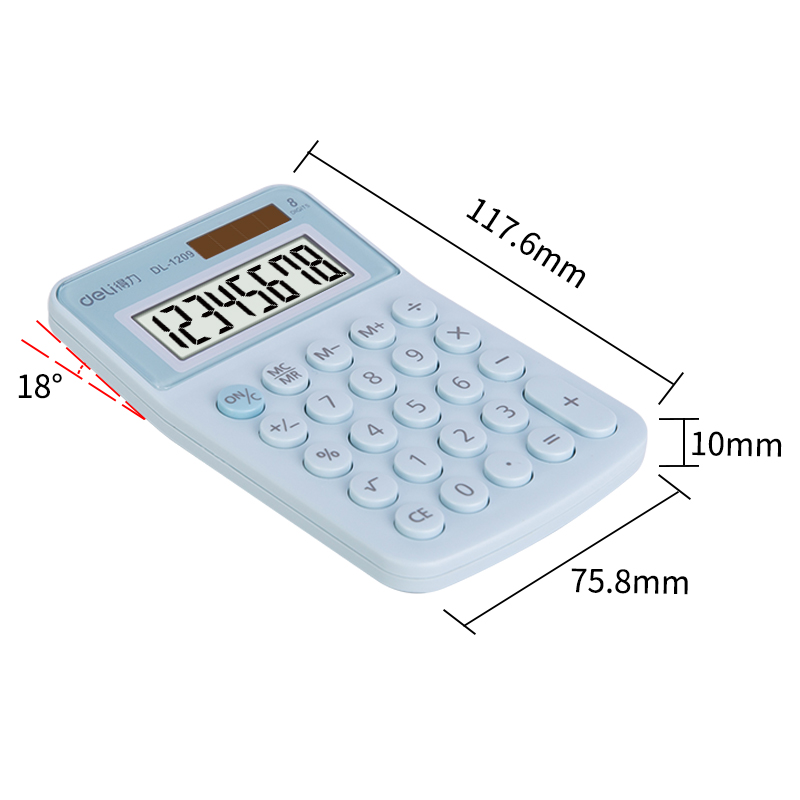得力1209A学生迷你考试便携式计算器太阳能小号卡通计算机糖果色小型韩国随身小学生用个性创意时尚会计女生 - 图0