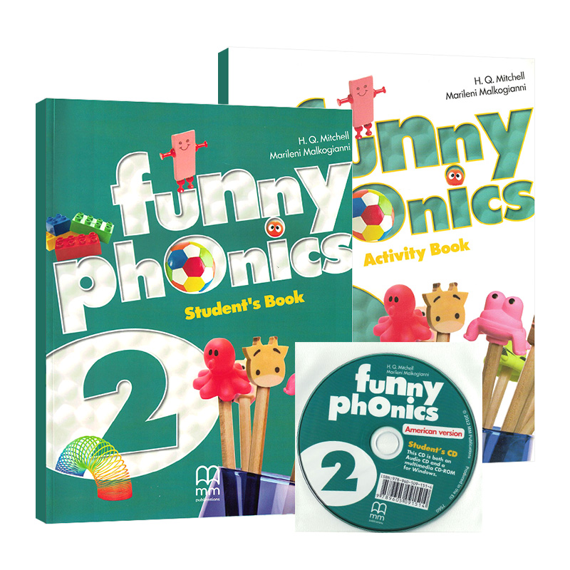 原装进口 funny phonics 2级字母发音初级入门英语口语口音纠正培训教材含书本练习册软件5-7岁少儿英语自然拼读发音规则提升教材