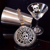 304 stainless steel Skull skull head filter Ice Double Bend Handle Filter Ice bar Wine Transfer Tool Filter Screen Ice Septer