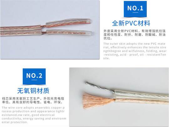 Botu Audio Cable Pure Copper Professional Gold and Silver Speaker Cable