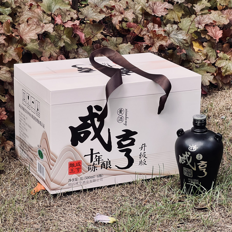 正宗绍兴咸亨黄酒雕王十年陈花雕酒 500ml*6坛整箱装半甜糯米黄酒-图1