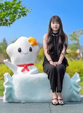 户外卡通星星云朵玻璃钢雕塑商场网红店拍照打卡发光美陈装饰摆件