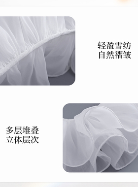 秋冬叠穿网纱荷叶边假领女派对聚会搭配长裙增添层次感百搭装饰领