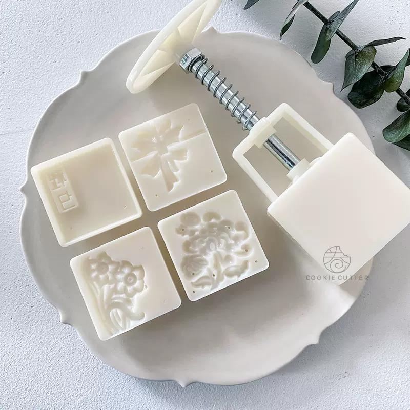 2025年新款方形创意秋夕绿豆糕点烘焙冰皮情人节模具中式月饼磨具 - 图2