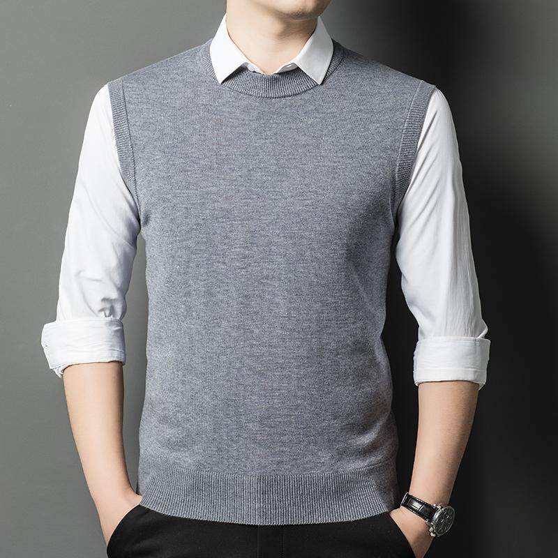 新款时尚马甲背心男羊毛衫秋冬圆领毛衣无袖针织爸爸装羊毛坎肩,淘宝优惠券,粉丝福利购,淘宝优惠卷