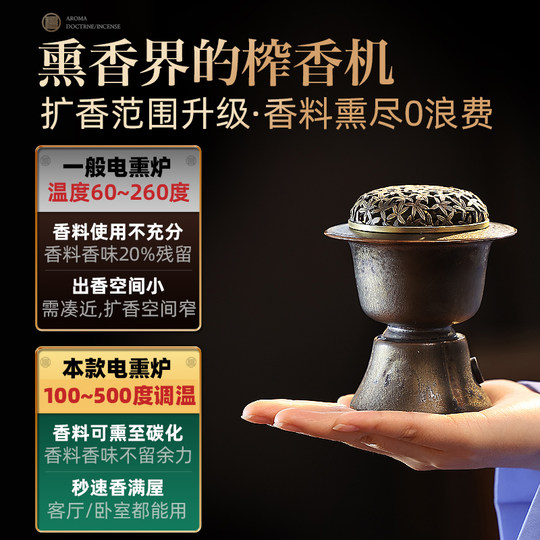 Brûleur d'encens électrique à 500 degrés pour une production instantanée d'encens sans feu, friture de style chanson