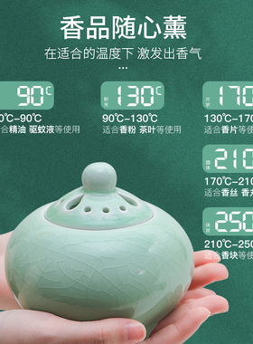 冰裂纹可调温家用电熏炉