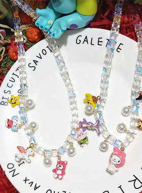 女kitty草莓熊独角兽派大星项链