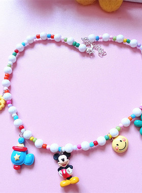 米奇米妮米老鼠吊坠手作串珠项链