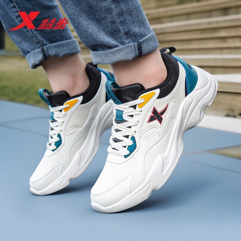 特步男鞋跑步运动鞋冬季款皮面老爹鞋户外休闲跑鞋保暖青少年男鞋,淘宝优惠券,粉丝福利购,淘宝优惠卷