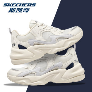 Skechers斯凯奇踏浪小白鞋女款官方正品透气网面时尚运动休闲鞋女