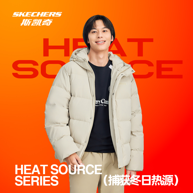 Skechers斯凯奇男女同款中性连帽羽绒服冬日保暖耐穿防油防沾水