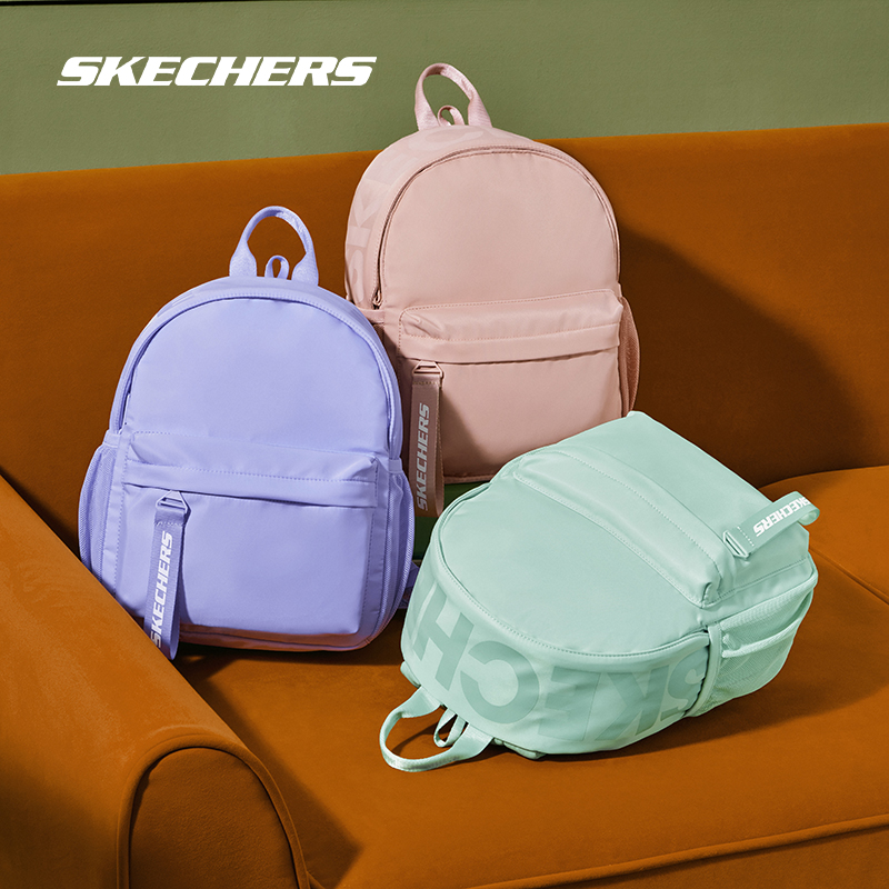 Skechers斯凯奇双肩包官网正品双肩包小型潮流书包休闲旅行包女包
