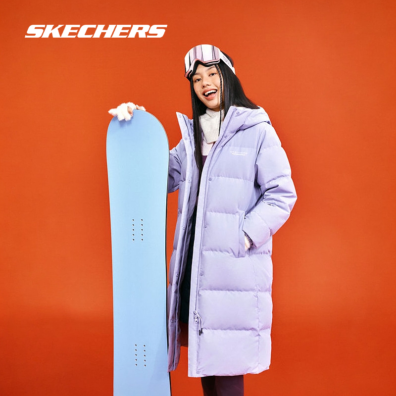 Skechers斯凯奇男女款羽绒服2025冬季新款长款防泼水保暖防风外套