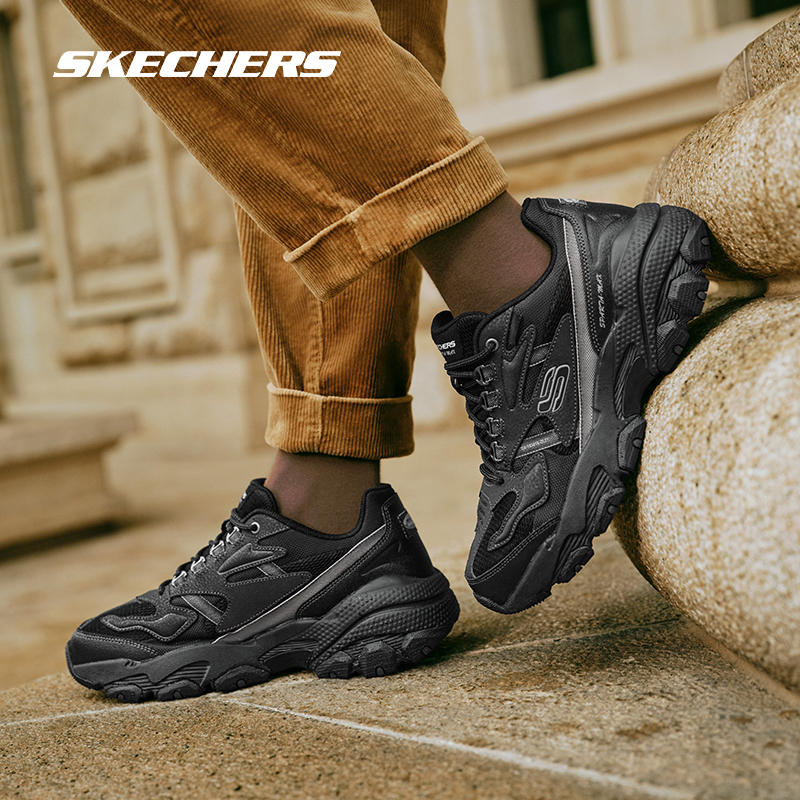 Skechers斯凯奇秋季男子户外休闲运动鞋厚底老爹鞋健身减震跑步鞋