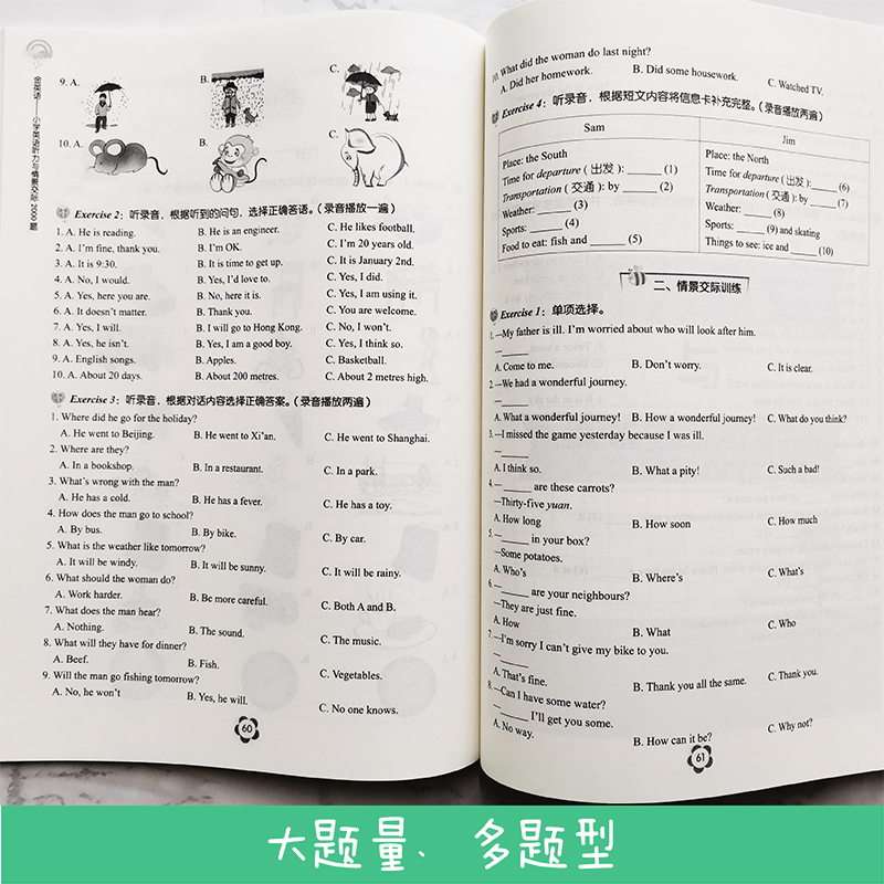 金英语小学英语听力与情景交际2000题 小学生一二三四五六年级课外 人教版专项训练 音频MP3练习题 小升初上学期课外拓展书籍 - 图2