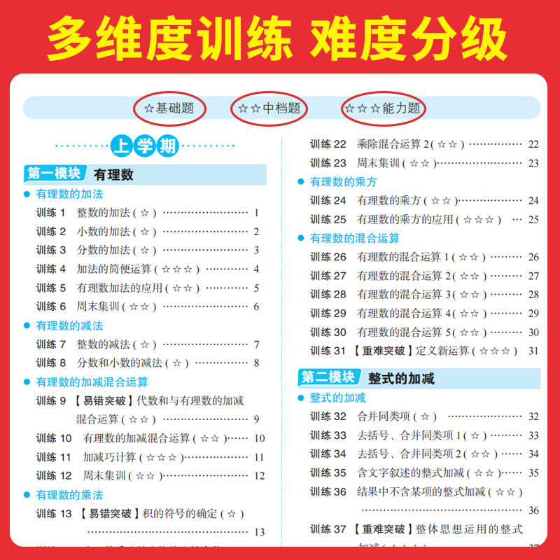 2024一本初中数学计算题满分训练几何模型七年级八年级九年级人教版上册下册思维训练初中必刷题7年级8年级初一数学专项训练初二三 - 图2