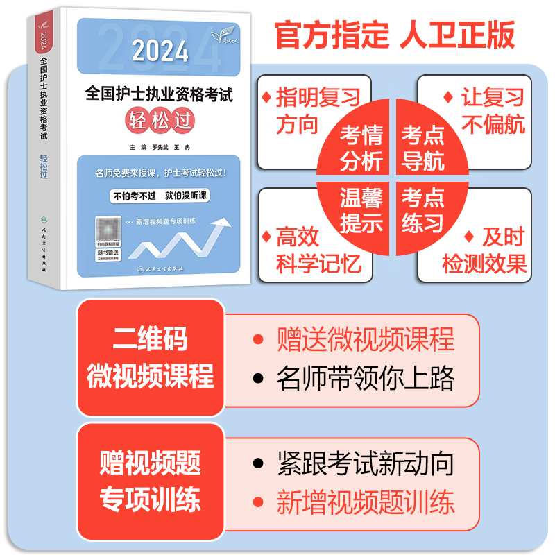 备考2025轻松过2024人卫版护考护士执业资格证指导教材书护资考试轻松过护考资料包历年真题模拟试卷题库视频课程随身记冲刺跑-图1