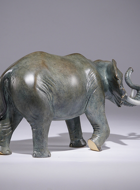 阿三铜艺黄铜大象装饰摆件