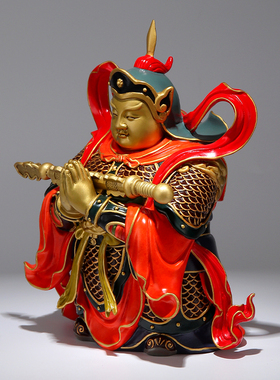阿三铜艺韦陀门神摆件