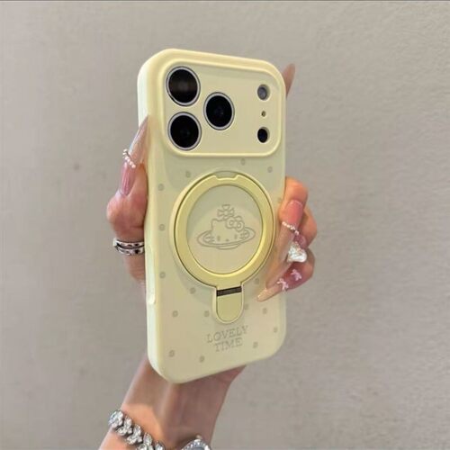 ins风波点Kitty猫适用苹果17Promax手机壳iPhone16Promax液态硅胶15Pro磁吸支架14Pro全包镜头13防摔保护套 - 图3