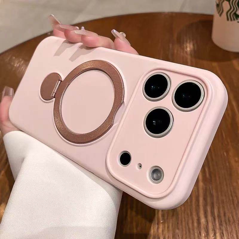 ins远峰蓝适用苹果17Promax手机壳iPhone16Promax液态硅胶15Pro旋转支架14Pro简约纯色13情侣男女防摔保护套 - 图0