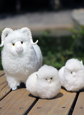 发声叫仿真小绵羊羊仿真皮毛动物内蒙古工艺品家居草原摆件饰品