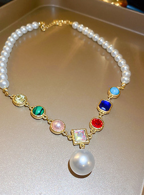 中古vintage轻奢项链宫廷风重工