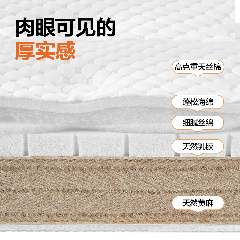 纯天然精细黄麻床垫椰棕10cm厚乳胶家用定制折叠榻榻米垫子薄儿童,淘宝优惠券,粉丝福利购,淘宝优惠卷