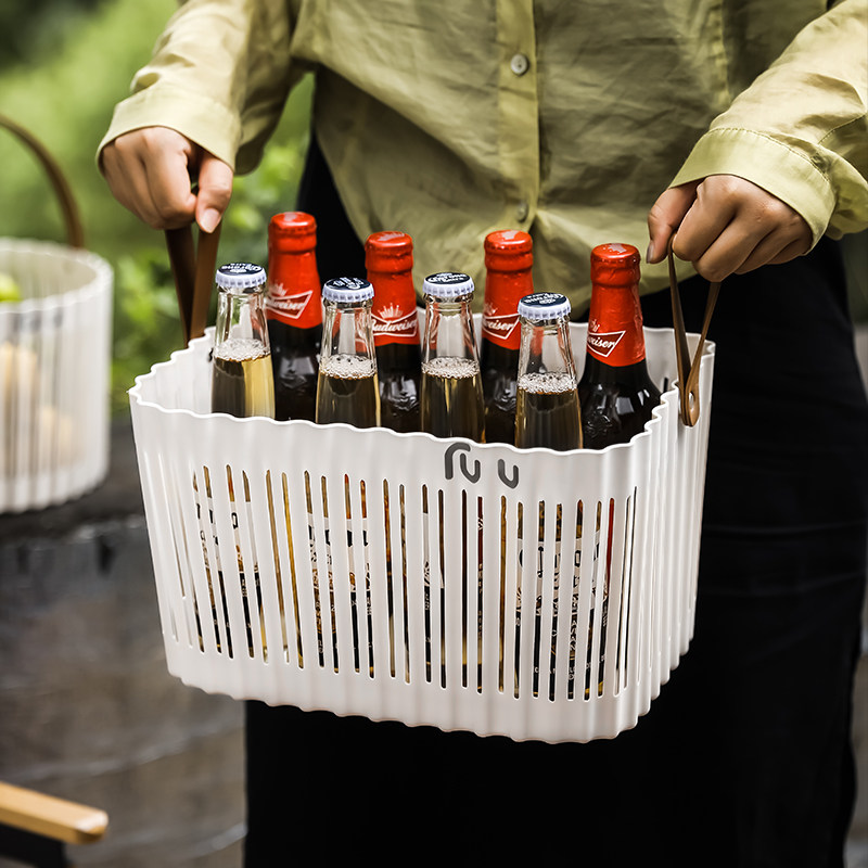 野餐篮春游户外露营神器水果零食收纳篮镂空郊游野炊塑料手提篮子,淘宝优惠券,粉丝福利购,淘宝优惠卷