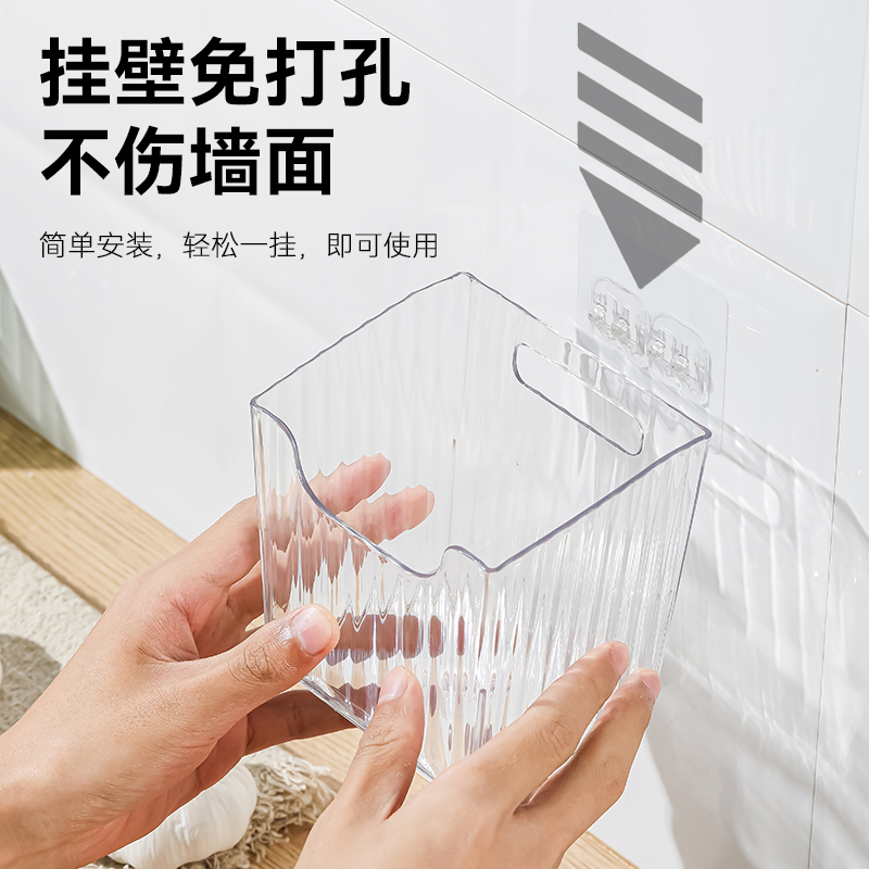 Kitchen ginger and garlic storage rack without hole punching