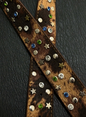 ironworks质感星星彩钻马毛腰带