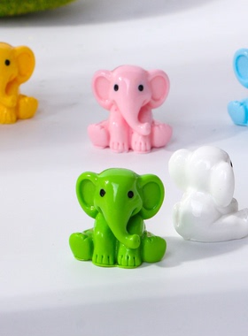 微景观可爱多色小象动物公仔装饰品配件迷你桌面装饰树脂摆件