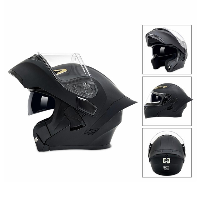 Motorcycle full face helmet 3C helmet night vision men's large tail fin