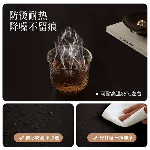 电视柜桌垫黑色餐边柜保护垫子鞋柜台面保护垫轻奢高级感酒柜桌布 - 图1