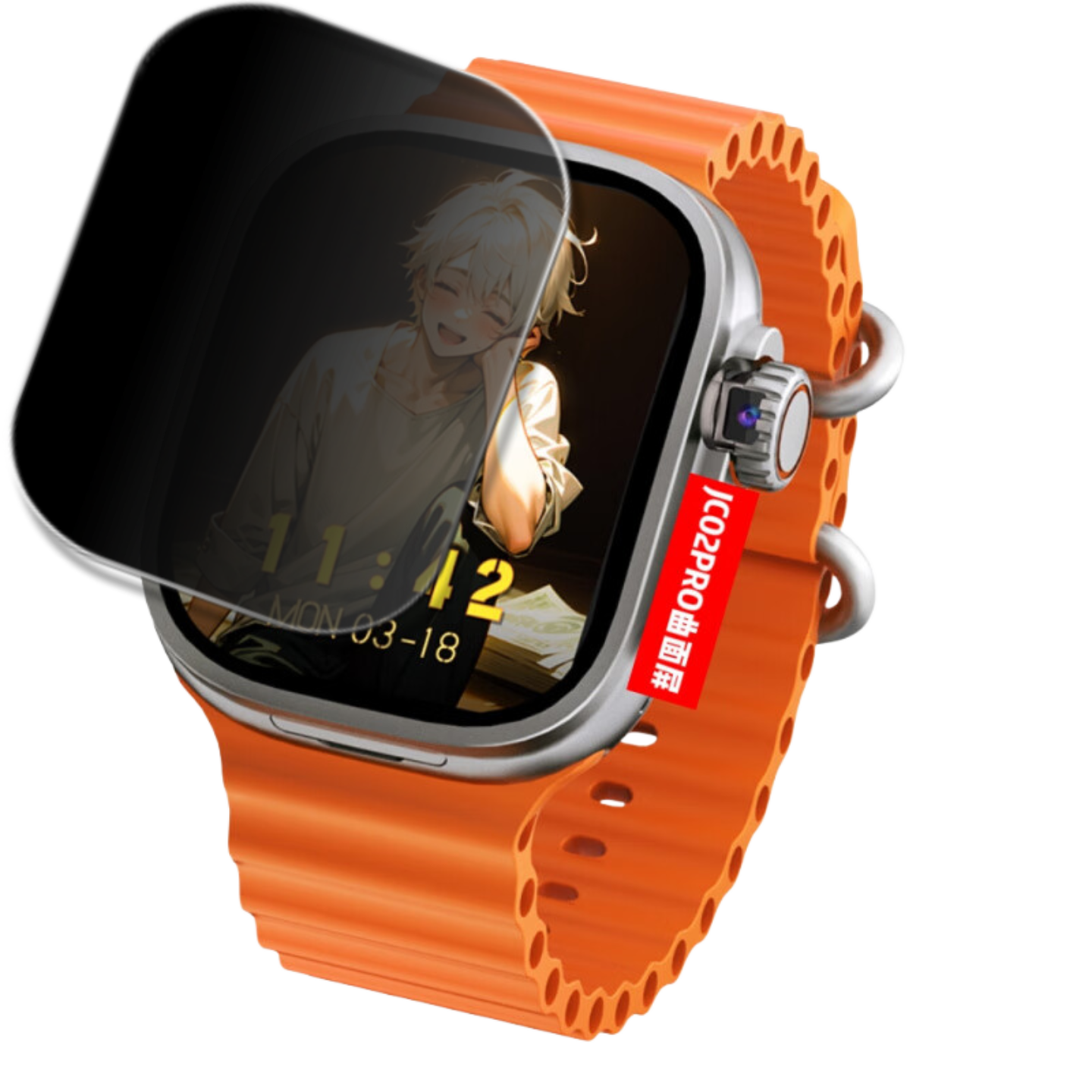 适用华强北JC02PRO智能手表贴膜XH12C曲面屏保护膜顶配版运动腕表防爆高清水凝膜jc02pro新款表盘镜面防偷窥 - 图3