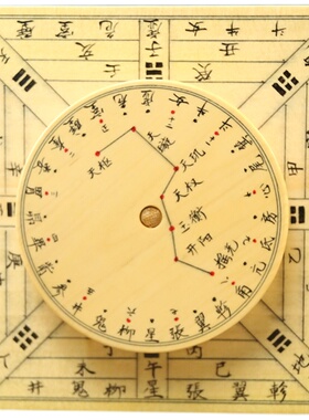 北斗七星盘罗盘高精度风水盘手工银杏木专业初学者指南针罗经仪杖