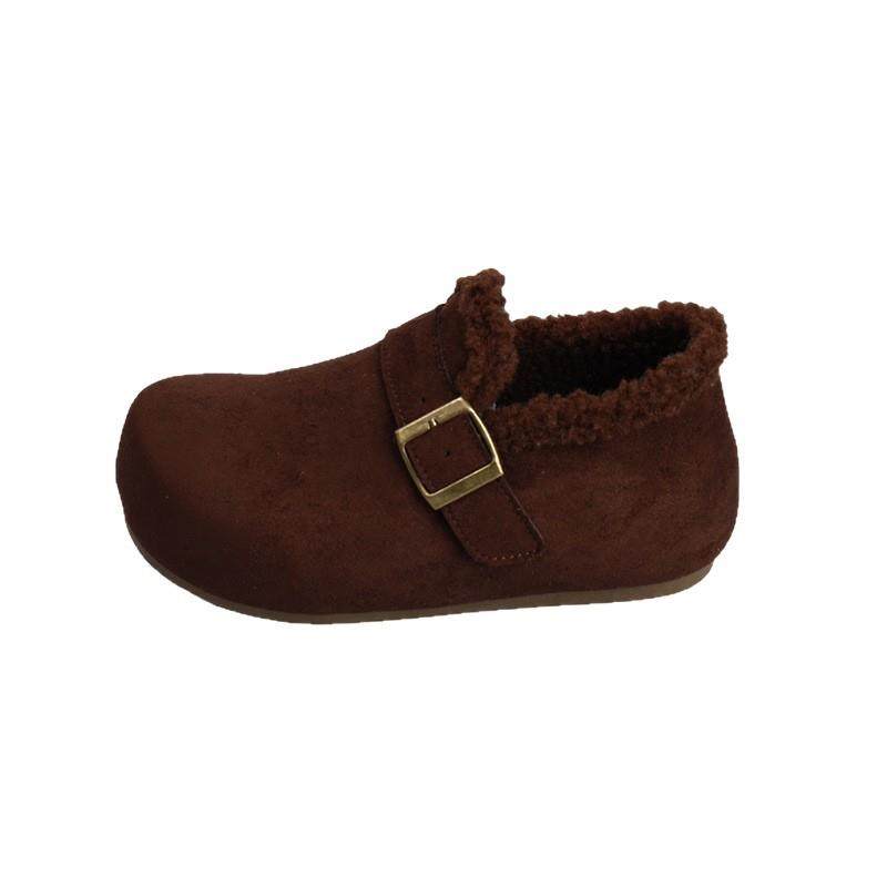 森系复古内增高全包勃肯鞋女2025年新款加绒保暖一脚蹬豆豆棉鞋,淘宝优惠券,粉丝福利购,淘宝优惠卷