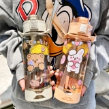 Вместительная и большая милая трубочка со стаканом подходит для мужчин и женщин для школьников, портативная летняя дорожная спортивная бутылка, популярно в интернете, простой и элегантный дизайн