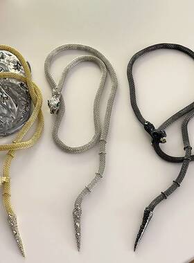 小众设计师款闪钻夸张蛇形流苏项链网红高级感锁骨链女生搭配高级