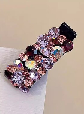 超美blingbling弧形水钻闪钻鸭嘴夹边夹发夹发饰女2026新款