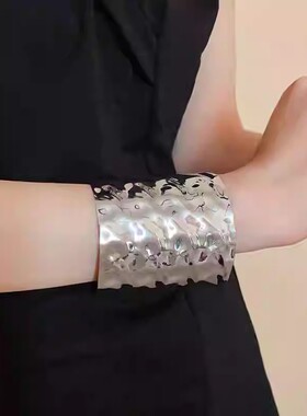 欧美夸张金属开口手镯小众气质冷淡风手环时尚轻奢高级感手饰