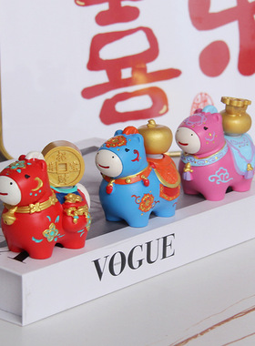 办公桌装饰小马上有钱摆件成功生肖马年吉祥家居玄关属马生日礼物