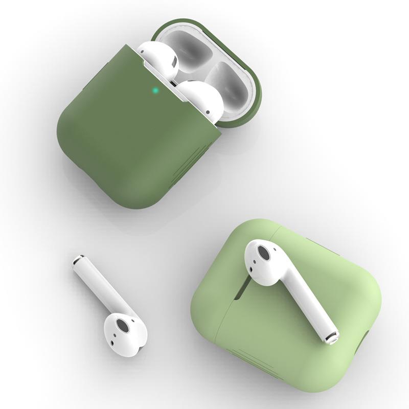 适用airpods保护套苹果液态硅胶无线蓝牙耳机套Airpods2透明超薄防尘贴2代1二airpod pro3套三ins充电盒软壳-图0