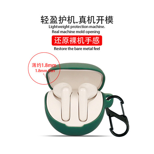 适用Oppo Enco R2真无线蓝牙耳机保护套纯色oppoencor保护壳防摔可爱卡通encoR2耳机套硅胶软壳防尘一体简约 - 图3